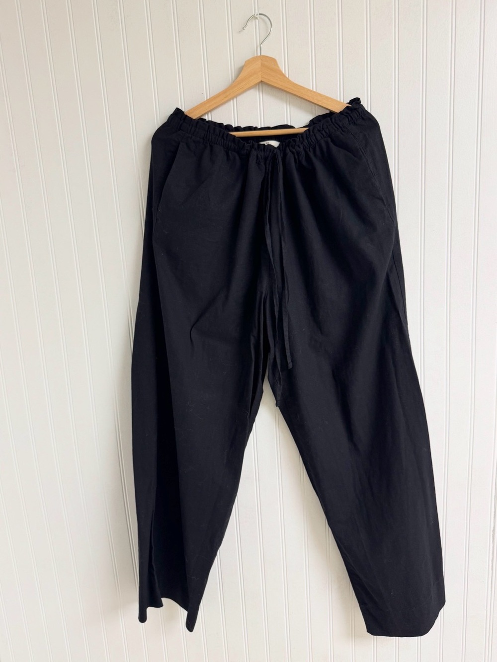 H&M Black Wide-Leg Drawstring Pants